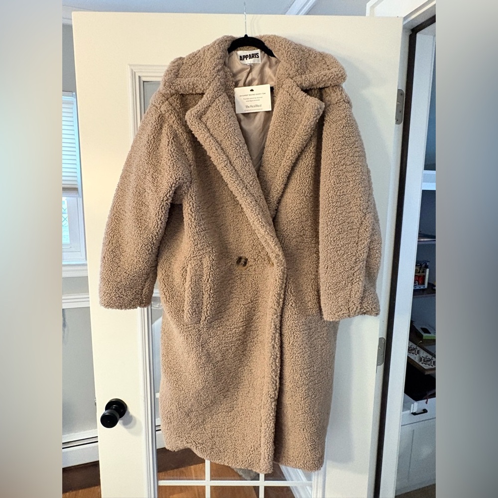 Apparis Cozy Tan Teddy Overcoat Jacket